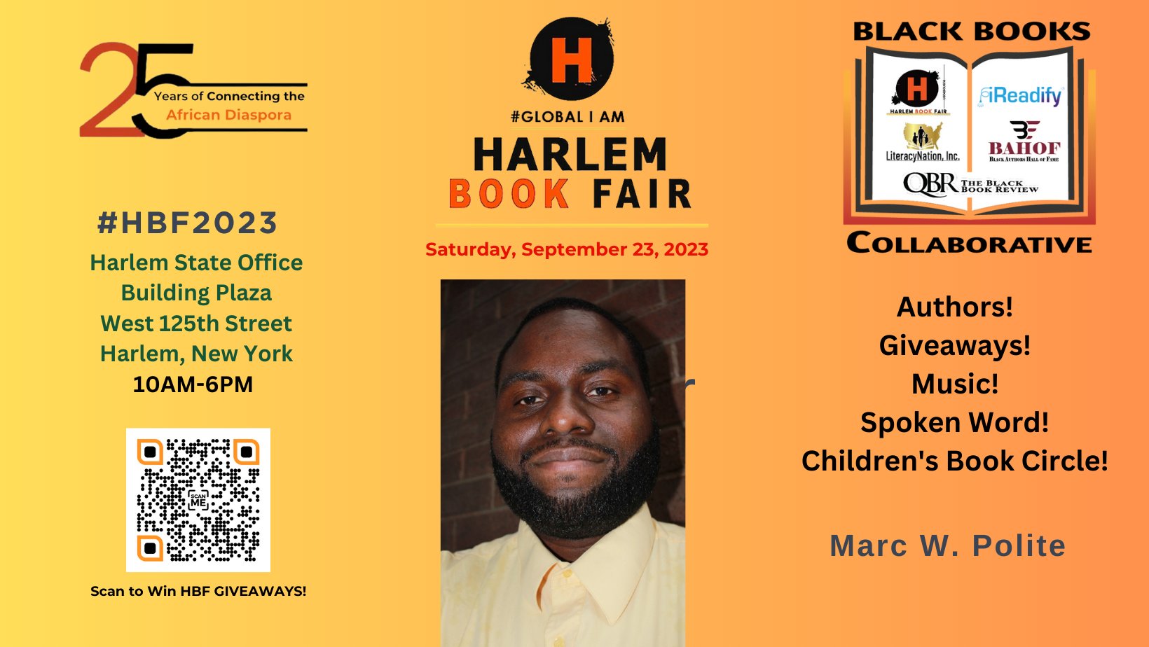 Meet Marc Polite at the Harlem Book Fair 2023! Marc Polite